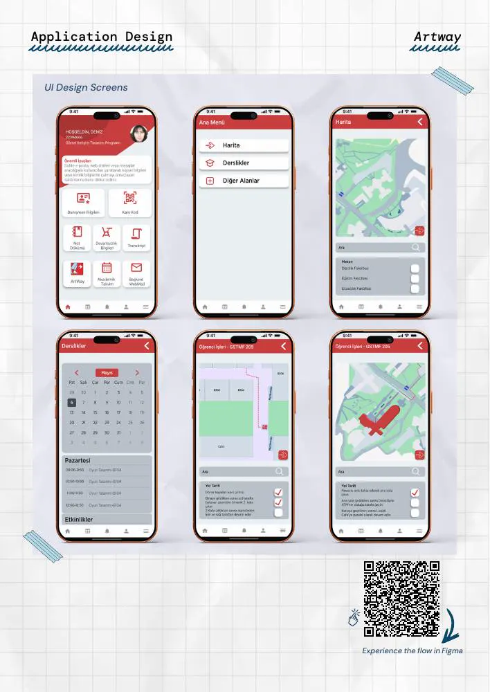 ArtWay navigation application screens
